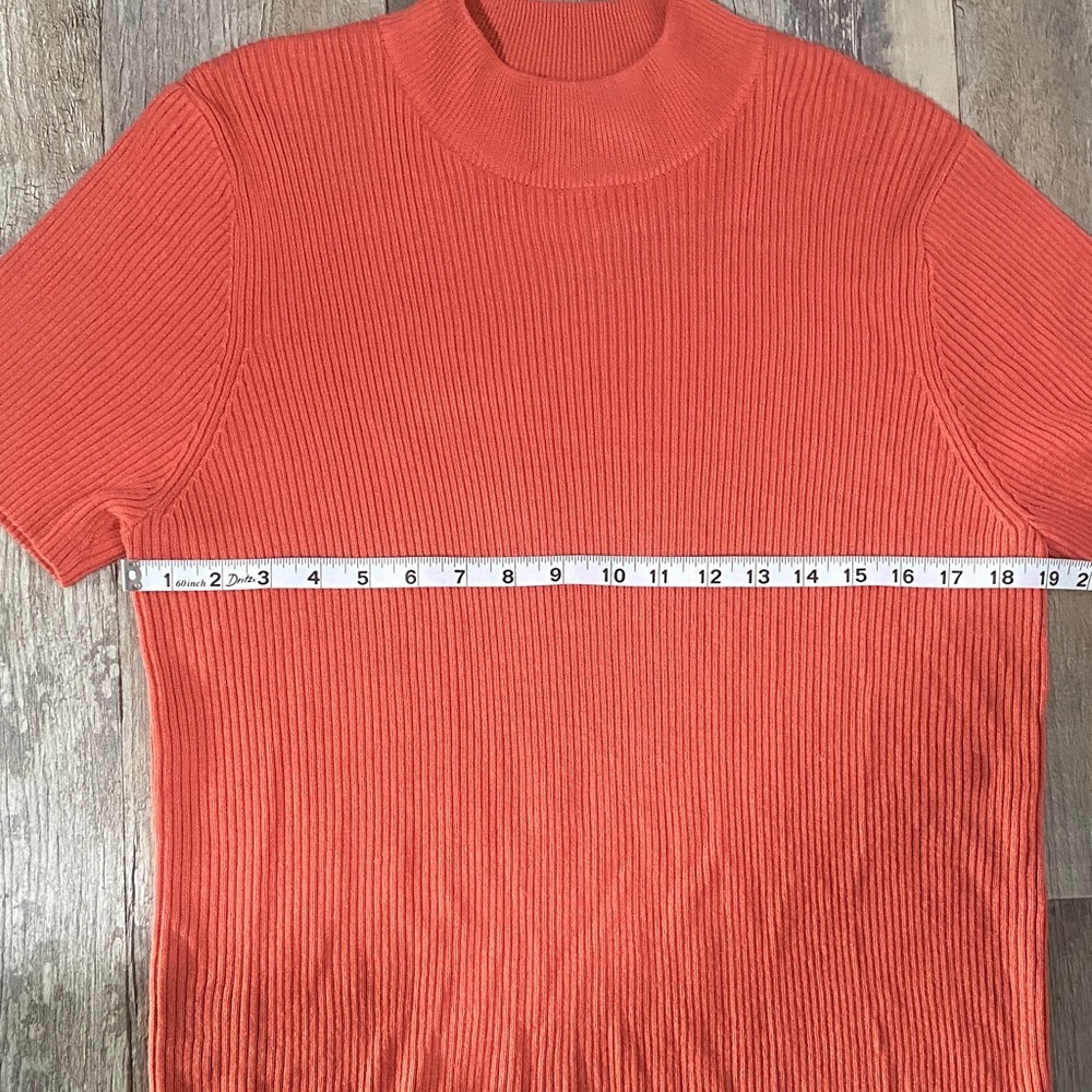 Requirements Orange Ribbed Blouse - Picture 7 of 10